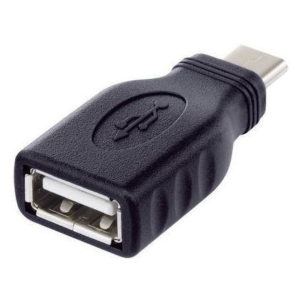 USB 2.0 átalakító, USB C típusú dugóról A típusú aljra OTG funkcióval, Renkforce