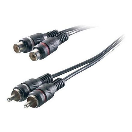 RCA audio kábel, 2x RCA dugó - 2x RCA aljzat, 3 m, fekete, SpeaKa Professional 325095