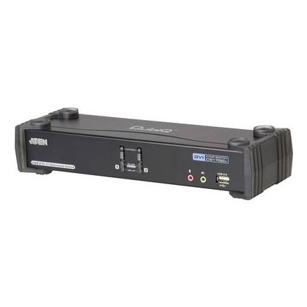 2 portos KVM switch, (billentyűzet, video, egér) elosztó, DVI elosztó és USB 2.0 Hub Aten CS1782A-AT-G