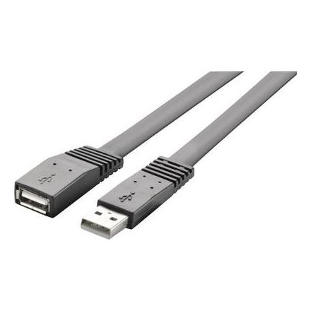 USB 2.0 hosszabbítókábel, A/A, lapos, 3 m, Renkforce