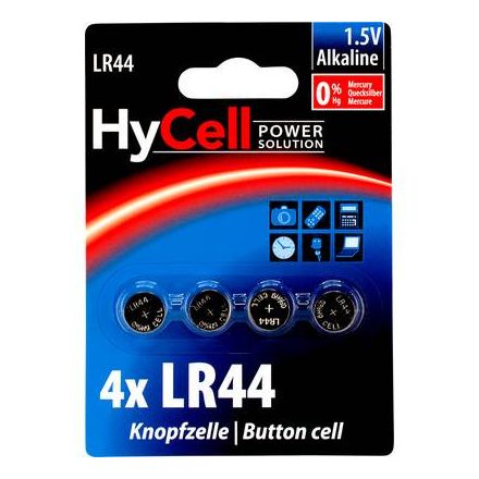 LR44 gombelem, alkáli mangán, 1,5V, 140 mAh, 4 db, Ansmann AG13, V13GA, G13A, 13GA, PX76A, PX675A, 157, L1154