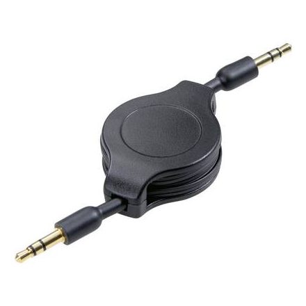 SpeaKa Professional Jack Audio Csatlakozókábel [1x Jack dugó, 3,5 mm-es - 1x Jack dugó, 3,5 mm-es] 1.10 m Fekete Csévélővel, Aranyozatt ...