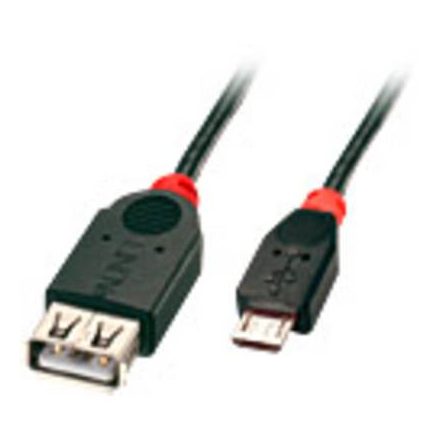 LINDY USB 2.0 Csatlakozókábel [1x USB 2.0 dugó, mikro B típus - 1x USB 2.0 alj, A típus] 1.00 m Fekete OTG funkcióval