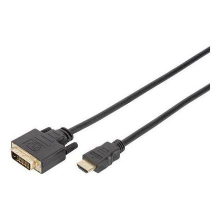 Digitus HDMI / DVI Csatlakozókábel [1x HDMI dugó - 1x DVI dugó, 18+1 pólusú] 2.00 m Fekete