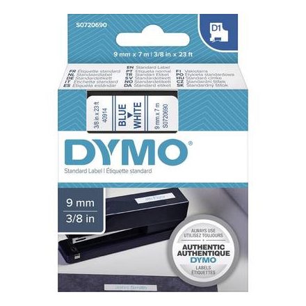 DYMO feliratozószalag D1, 9mm, fehér/kék, S0720690