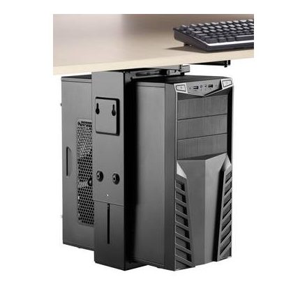 Asztallap alá szerelhető számítógép tartó, 485 x 147 x 365 mm, fekete, Speaka Professional SP-6353552