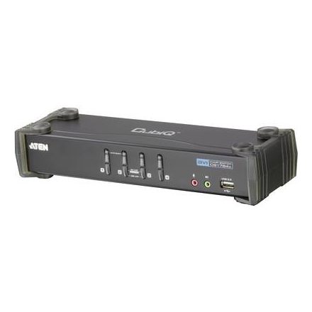 4 portos KVM switch, (billentyűzet, video, egér) elosztó, és USB 2.0 Hub Aten CS1764A-AT-G