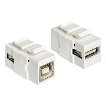 USB modul, USB 2.0 A típusú aljról USB 2.0 B típusú aljra, fehér, Keystone