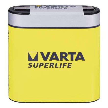 4,5V-os laposelem, cink-szén, 2700 mAh, Varta Superlife 3R12, 3LR12, 1203, V4912, MN1203, 312G, LR12, 4,5 V Block