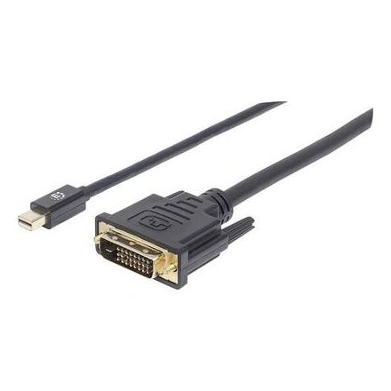 Manhattan Mini DisplayPort / DVI Csatlakozókábel [1x Mini DisplayPort dugó - 1x DVI dugó, 24+1 pólusú] 1.80 m Fekete