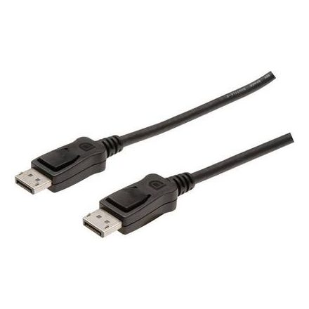 DisplayPort csatlakozókábel [1x DisplayPort dugó - 1x DisplayPort dugó] 5 m fekete, Digitus