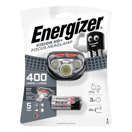 LED-es fejlámpa, elemes, 250 lm 80 m 50 óra, Energizer Vision HD+ Focus E300280700